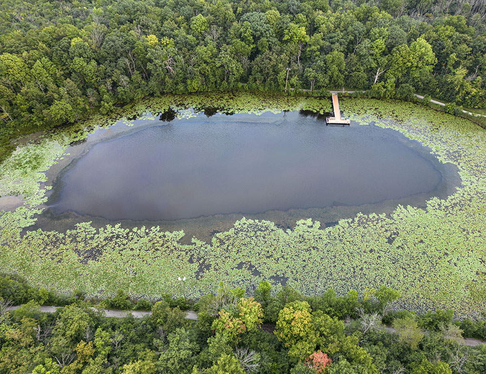 Aerial view of the lake, Scout Lake Park