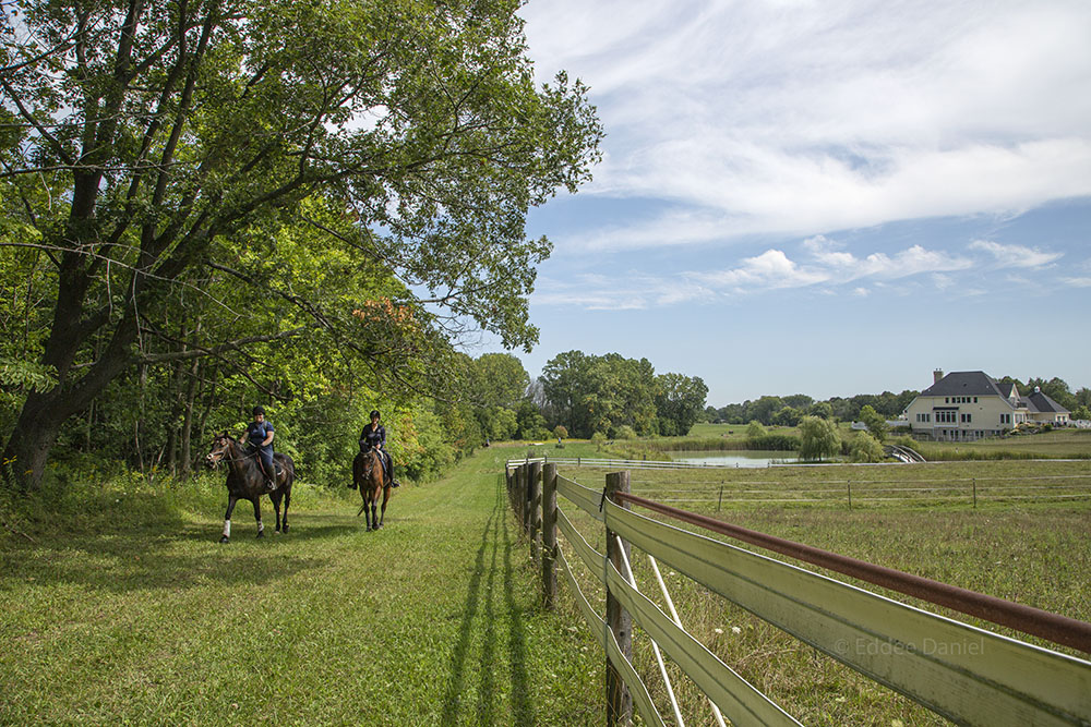 Connecting trails pass through private properties.