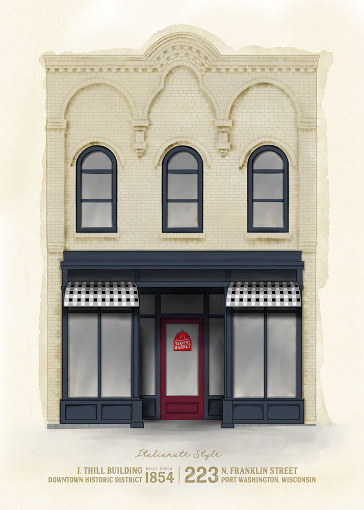 223 N Franklin: Digital Illustration, Procreate.