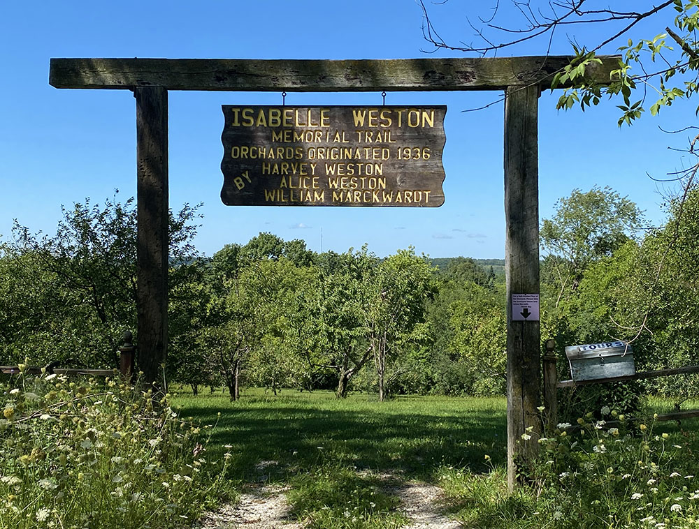 ISABELLE WESTON memorial trail sign