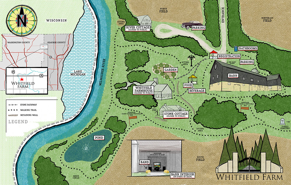 Whitfield Farm Map: Digital Illustration, Procreate.