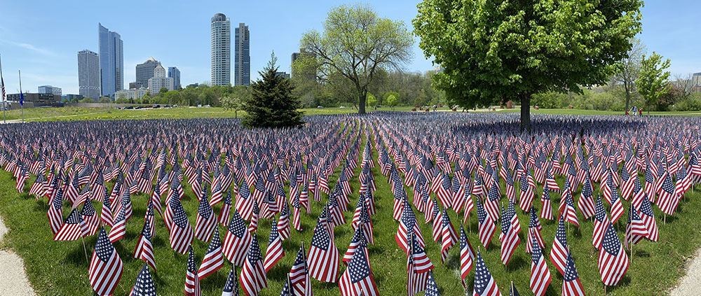 Flag display at Veterans Park