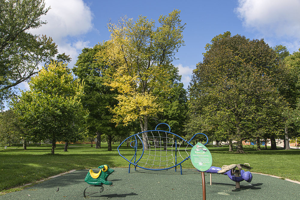 Milwaukee County Parks has created a play station trail in a section of the park. 