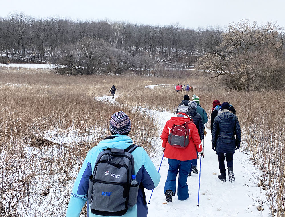 The Urban Wilderness Explorers hike Badertscher Preserve, Muskego.