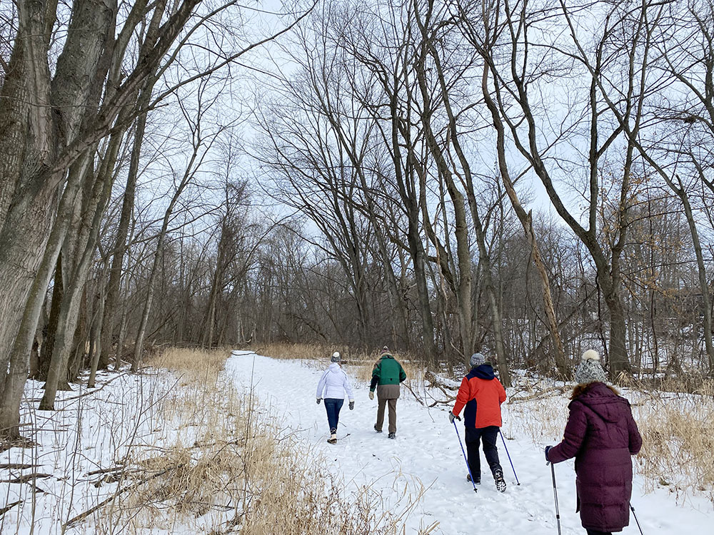 The Urban Wilderness Explorers hike Trout Ponds Prairie Preserve, Caledonia.