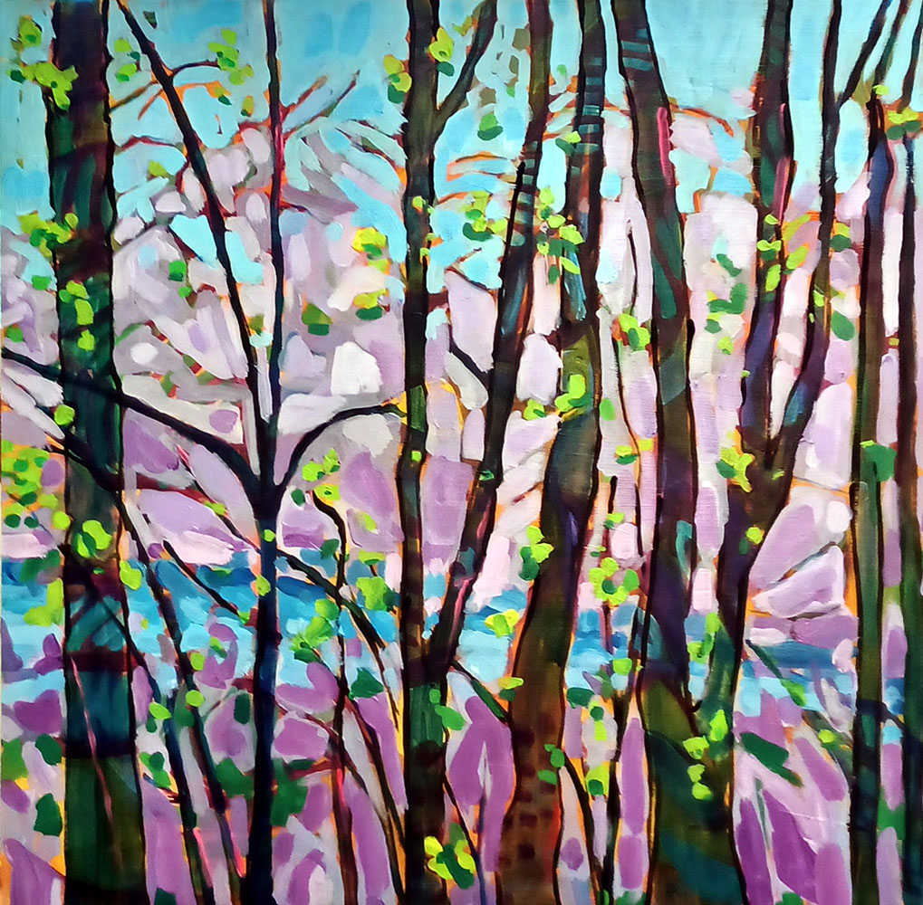 West Bank Trail. Acrylic painting by Holly Buchholz.