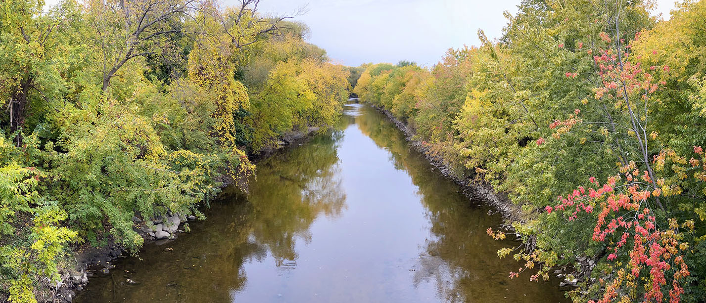 Menomonee River from Valley Passage Bridge in Three Bridges Park