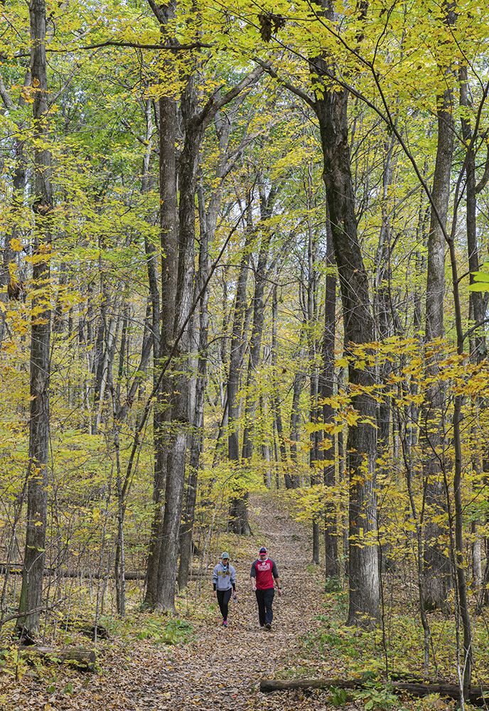 Hikers on the Monches Segment of the Ice Age National Scenic Trail in Waukesha County.