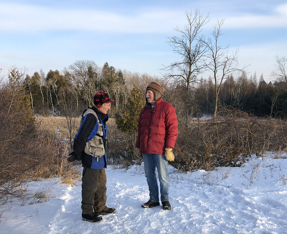 John O'Donnell and John Gurda outside the UWM Field Station before the hike. 