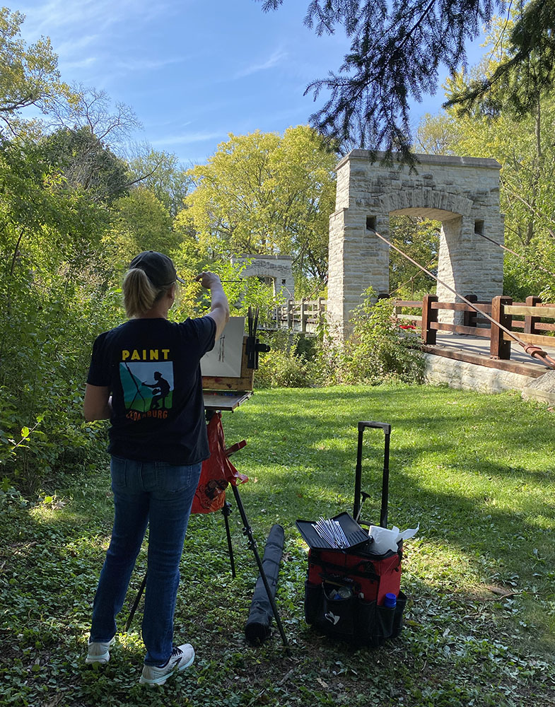 Plein Air painter in Hoyt Park, Wauwatosa.