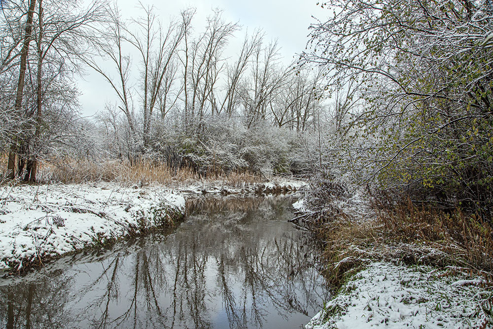 No riverside trails make it easy to explore the Little Menomonee River along most of its length. 