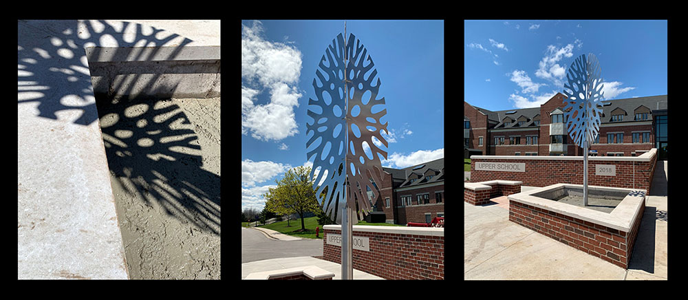 untitled (growth), 2019, University School of Milwaukee, Milwaukee, WI, stainless steel