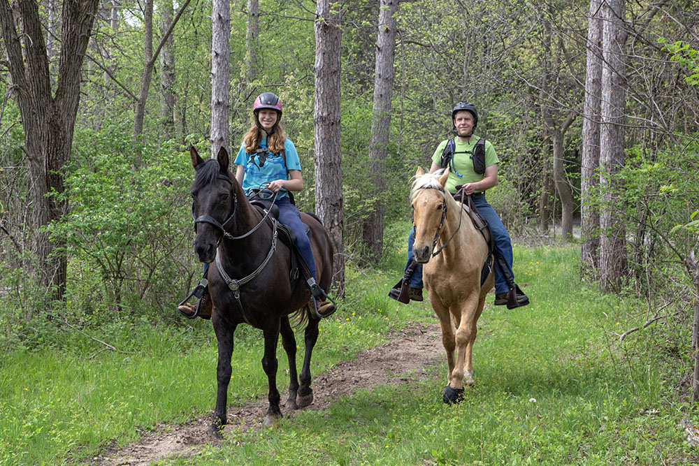 Alisha and Andy out for a ride in the park.