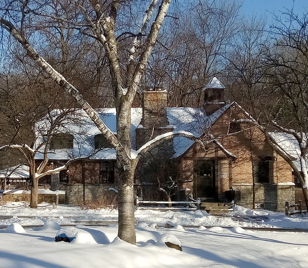 The office and museum building in winter. Photo by Jonathan Rupprecht.