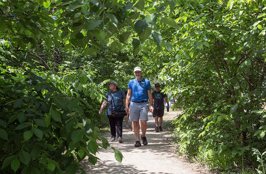 Ken Leinbach leading a tour of the park. 