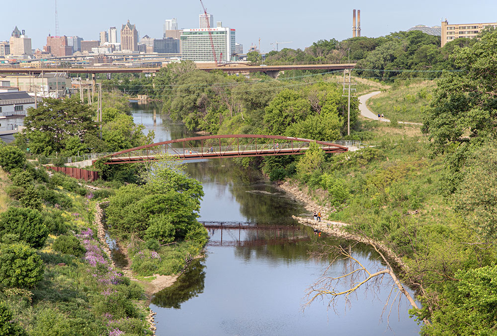 One of the three bridges that give the park its name.