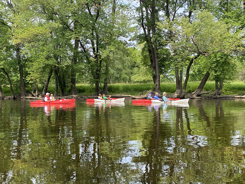 Kayaks on the Milwaukee River