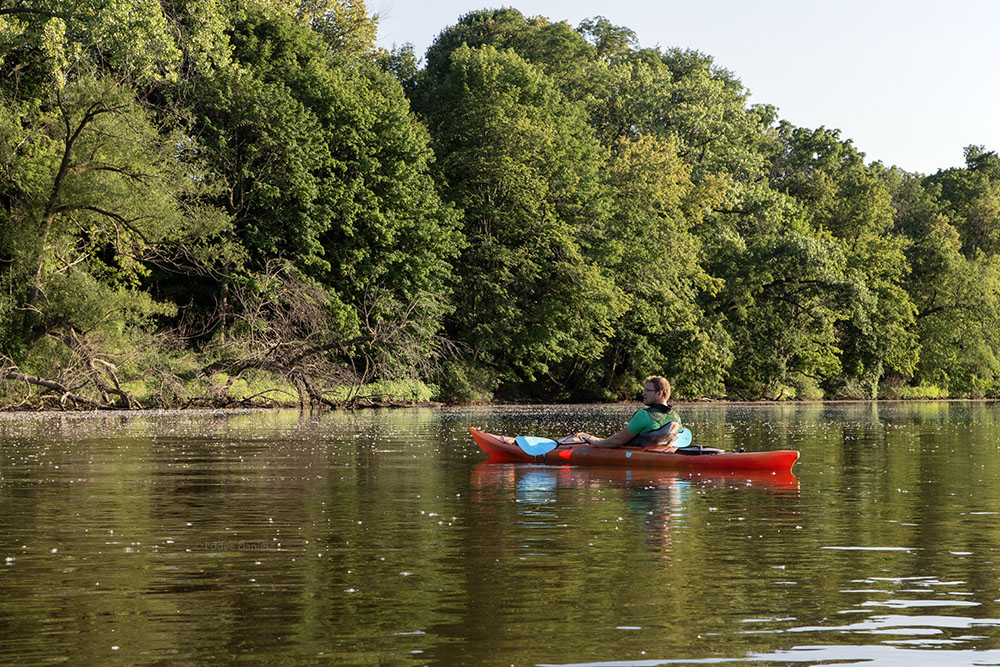 Lone kayak on Root River