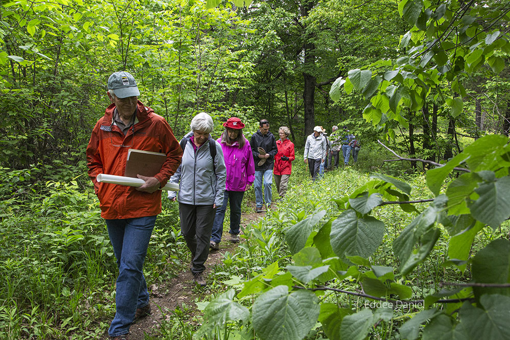 Bradbury leading the tour group on the trail.