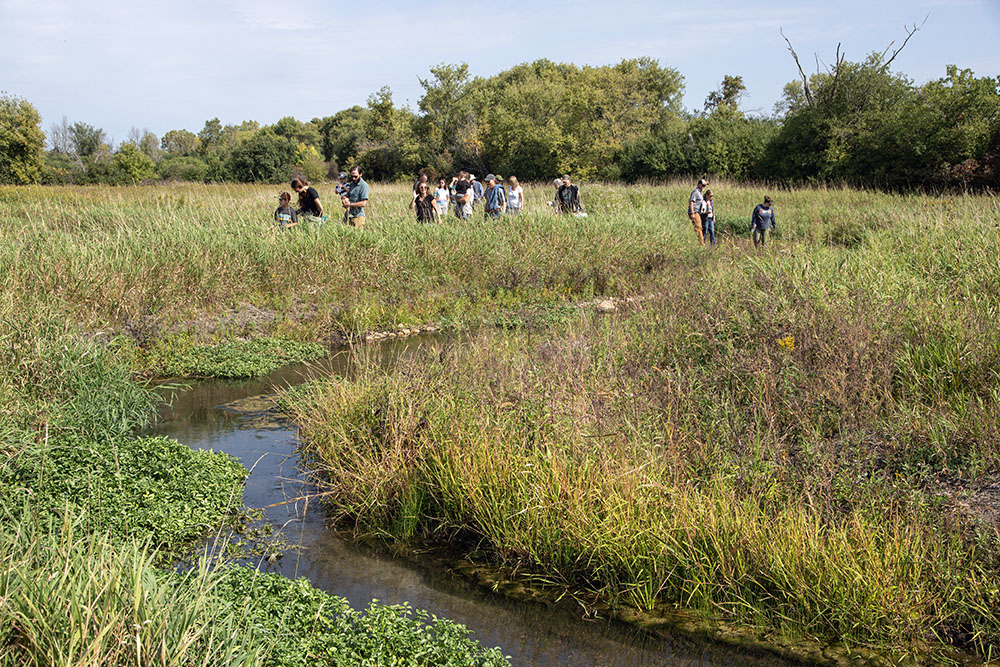 Touring the creek.