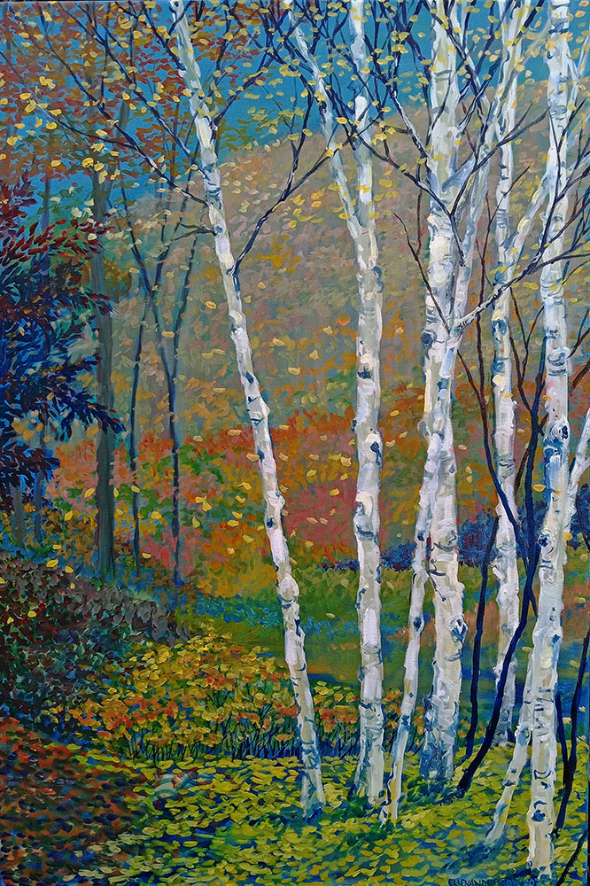 Falling Leaves, 24x36, oil on canvas, 2022