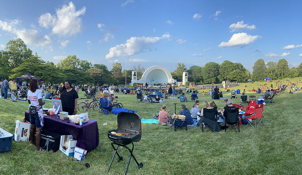 Washington Park Bandshell during a free "Washington Park Wednesdays" concert, Milwaukee.