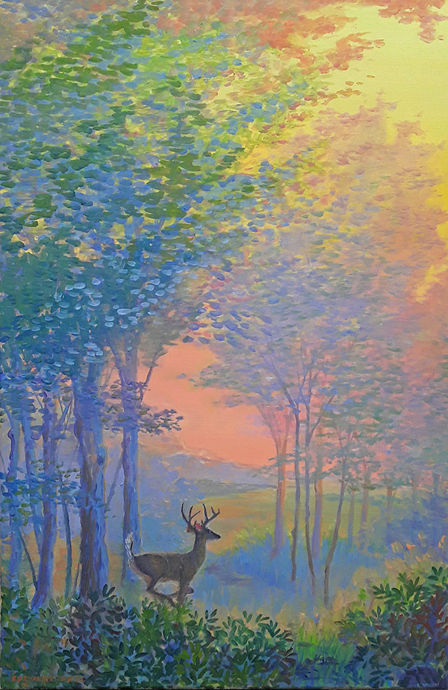 Whisper of Whitetail, 24x36, oil on canvas, 2022