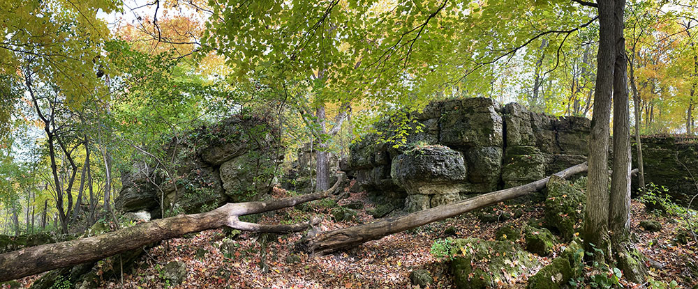 panorama of the escarpment from below