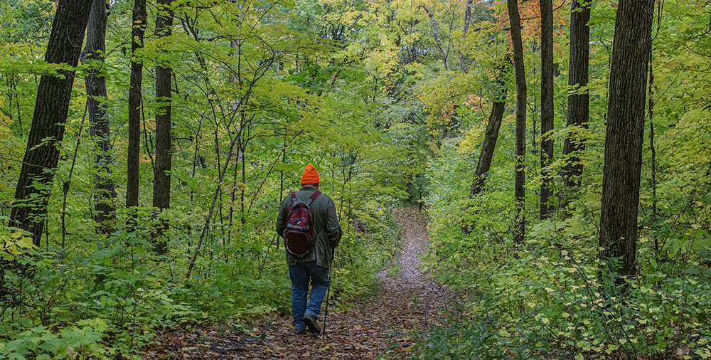 Hiker on the Ice Age Trail