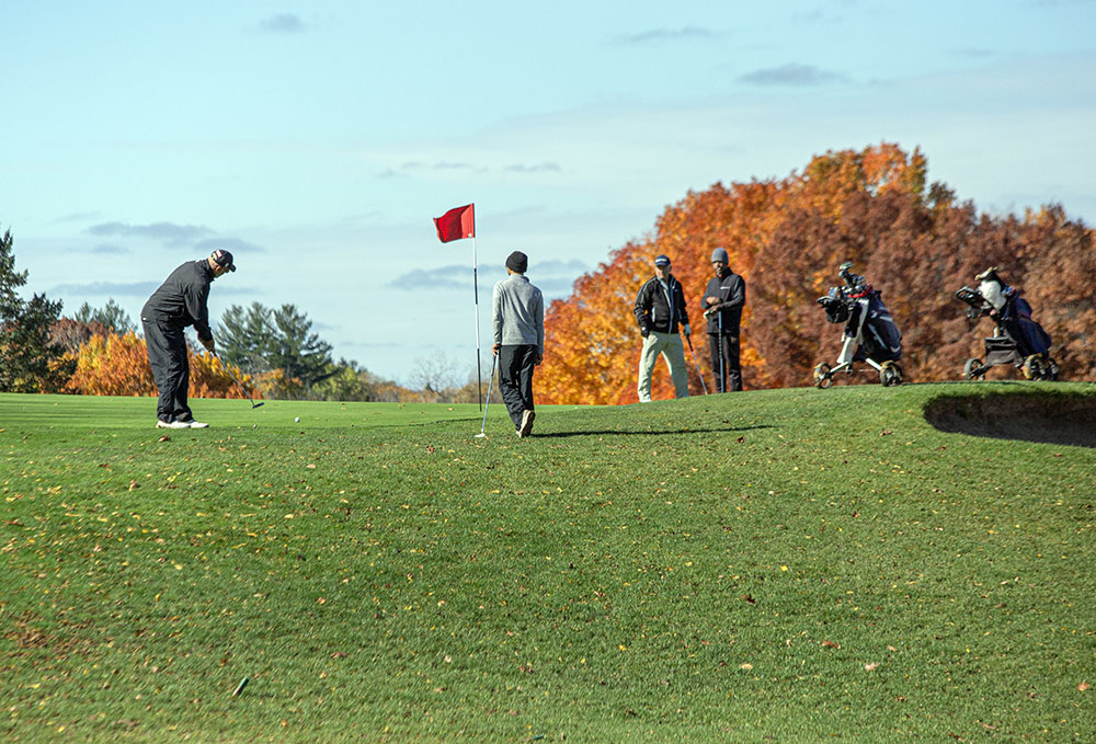 The golf course was busy, despite frigid temperatures.