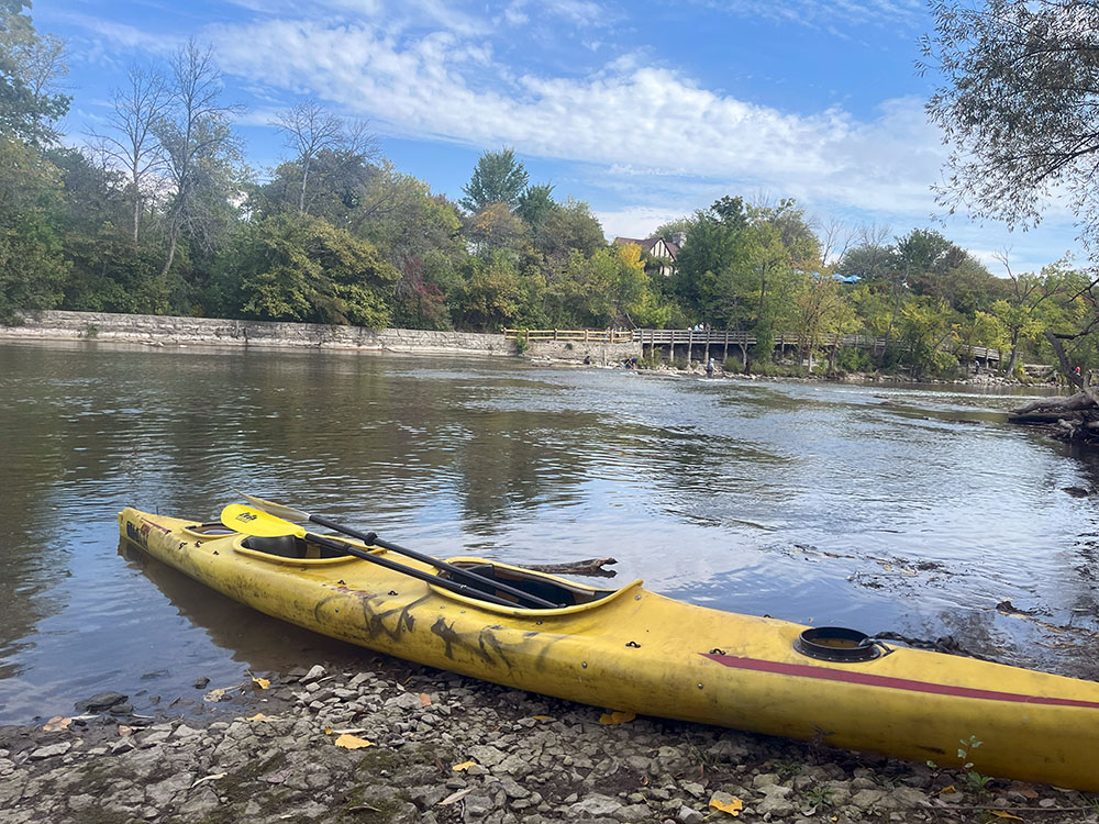 I kayaked the length of the Milwaukee River Greenway from Lincoln Park to the River Revitalization Headquarters (about 6 miles).