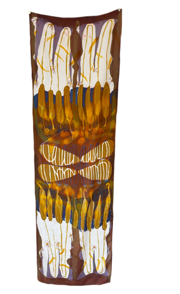 Cattail and Aster. 2023.
Procion MX dye on silk