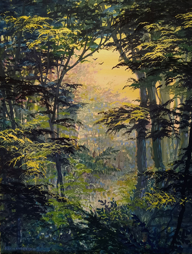 Dappled Deep. 18"x24" Oil on canvas. 2023