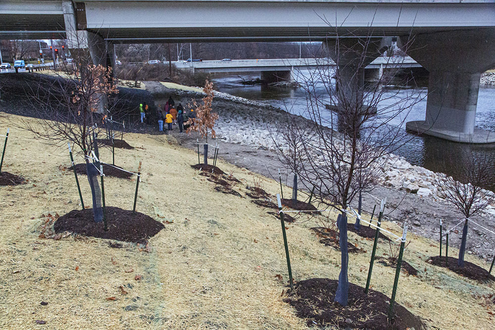 The newly reconstructed Connector Trail runs under the newly reconstructed I-43 overpass in order to get from Lincoln to Estabrook Park.