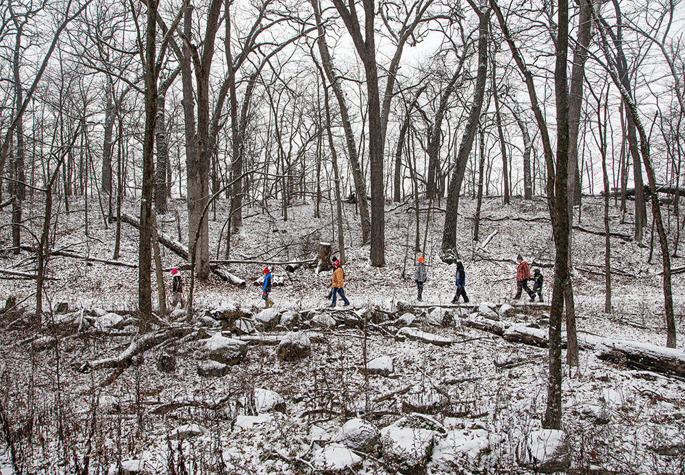 The group on the wooded Nature Trail.