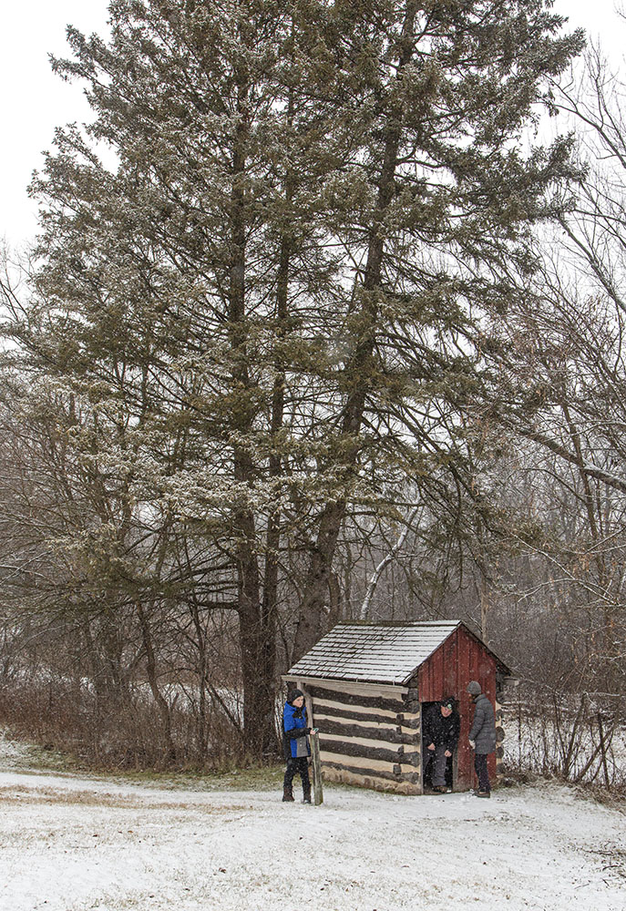 The restored smokehouse.