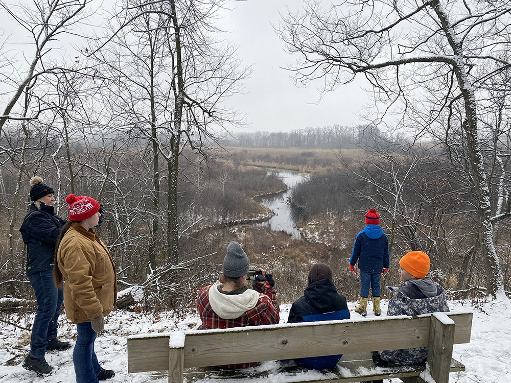 A rest stop at a ridge-top overlook.