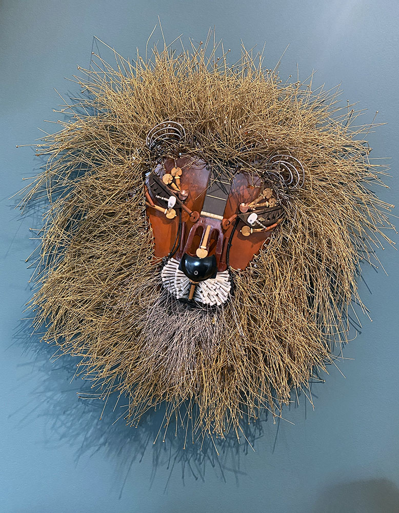 Lion Head, mixed media