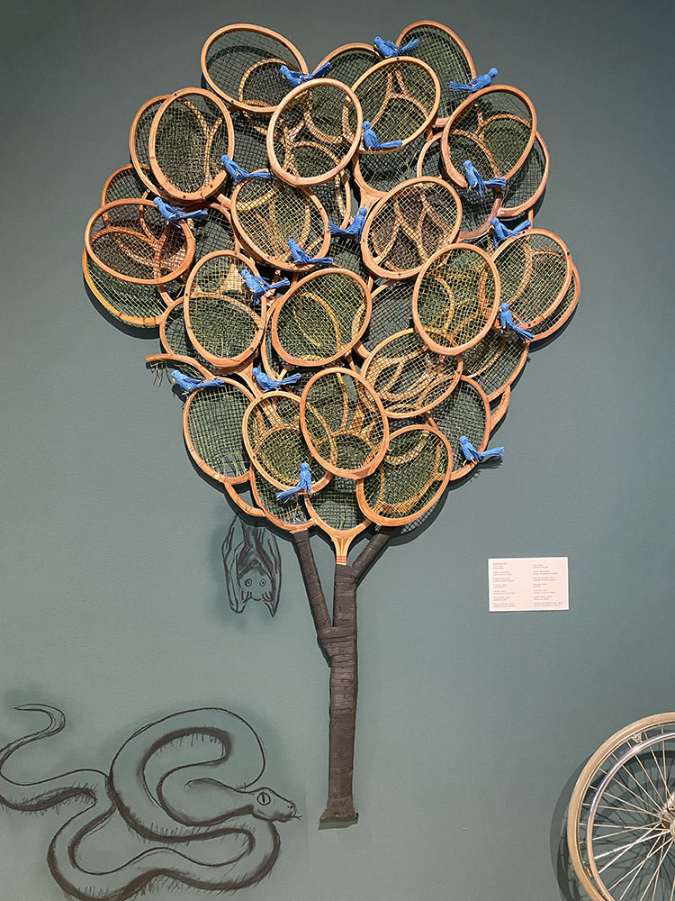 Racquet Tree, made of tennis racquets