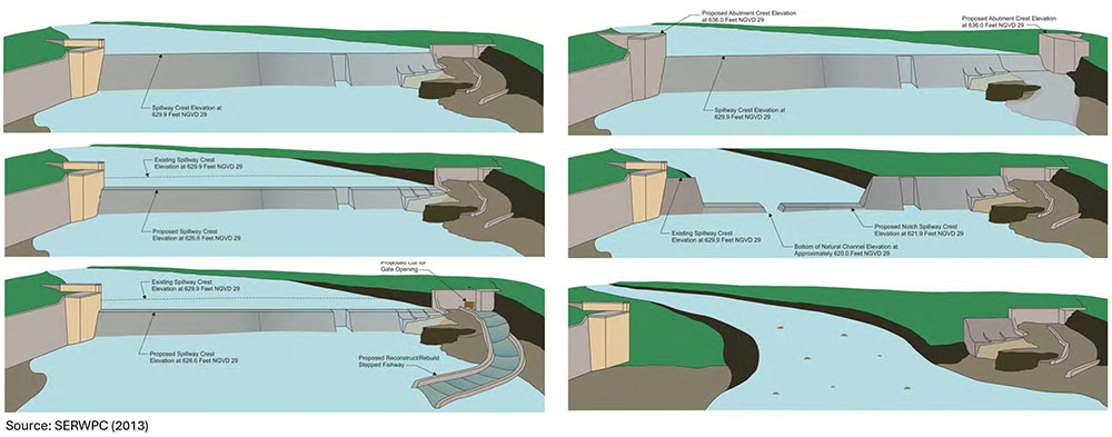 Five solutions were studied–from fish ladders to notching to removal. Removal was chosen because it scored best for the environment AND taxpayers.