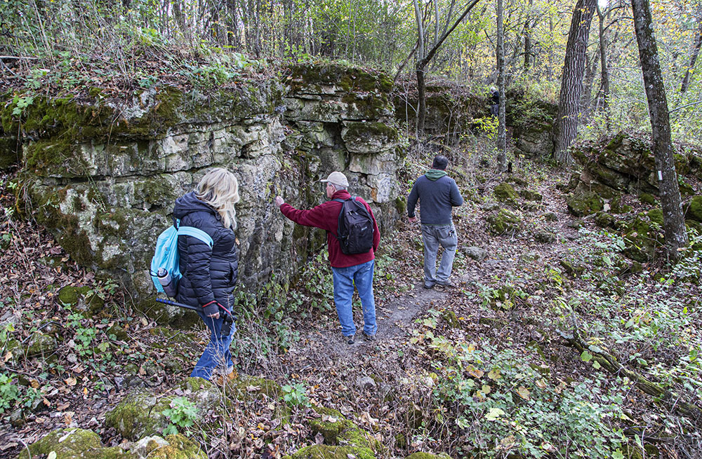 The Eagle Segment of the Ice Age Trail runs along an outcropping of the Niagara Escarpment called Brady's Rocks.