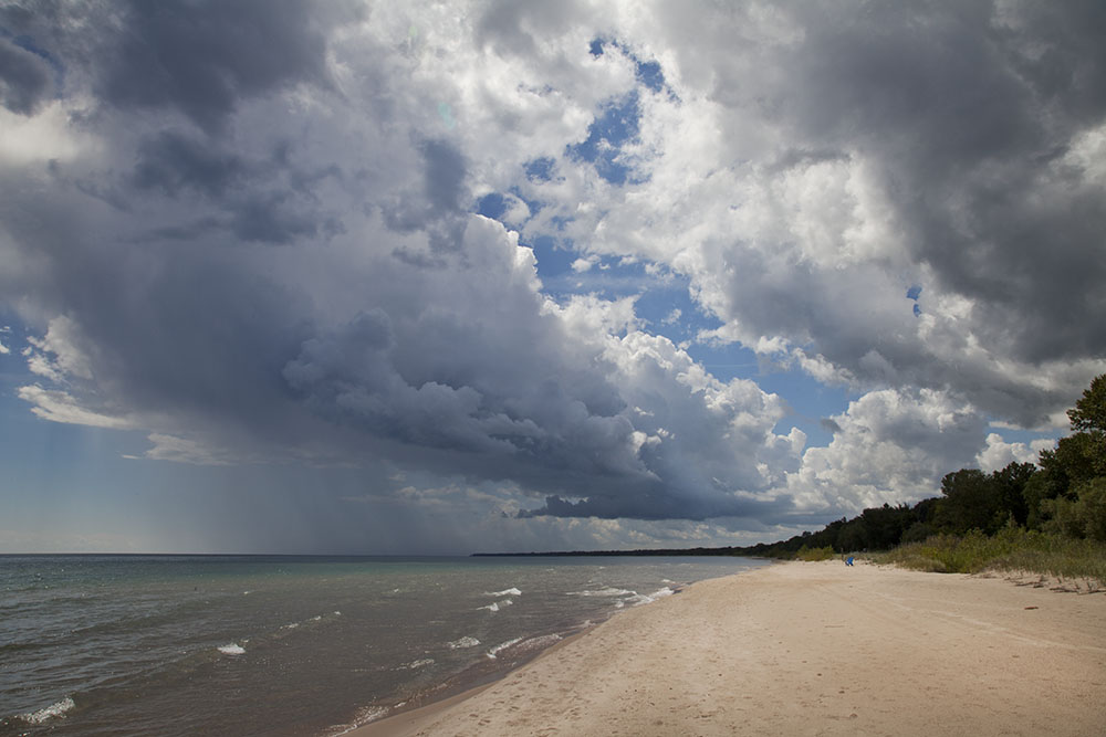 A passing storm over Lake Michigan in Ozaukee County.