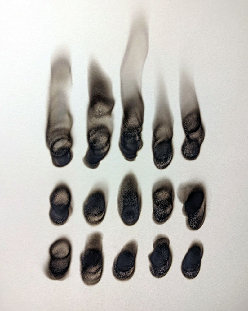 Iambic, 2023 Soot on paper 16 × 20 in.