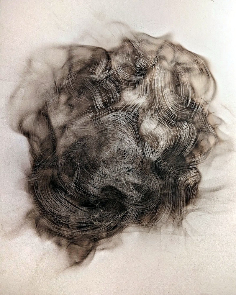 Knot, 2023 Soot on paper 16 × 20 in.