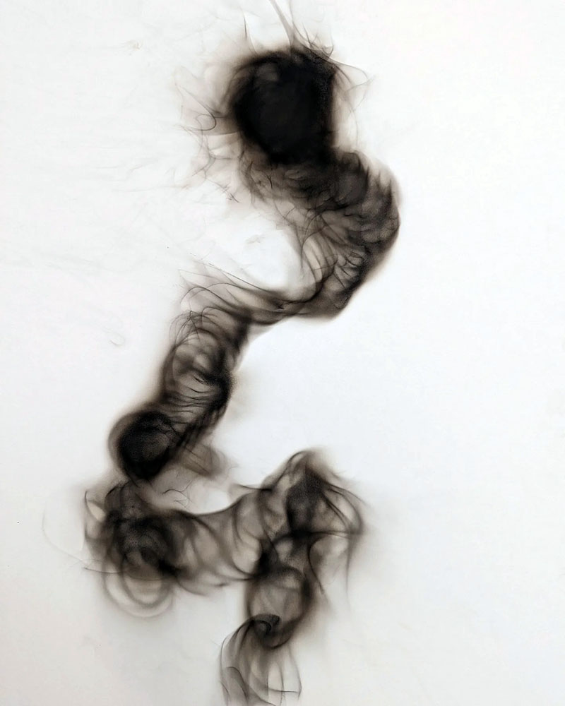 Climb, 2024 Soot on paper 16 × 20 in.