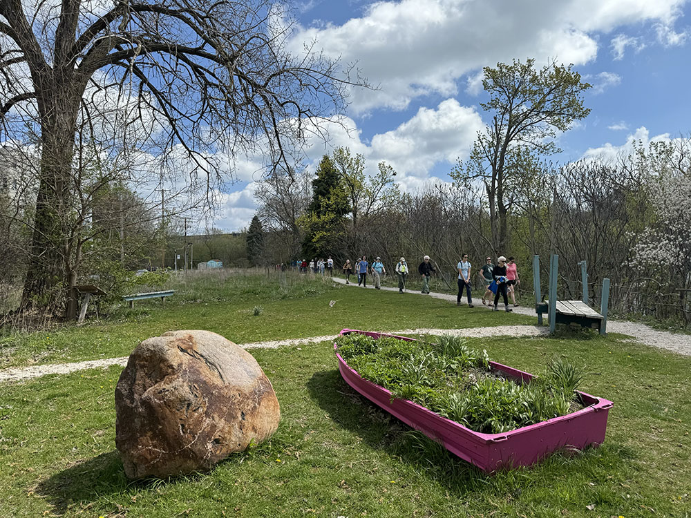 The group returning to Turtle Park at the end of the hike.