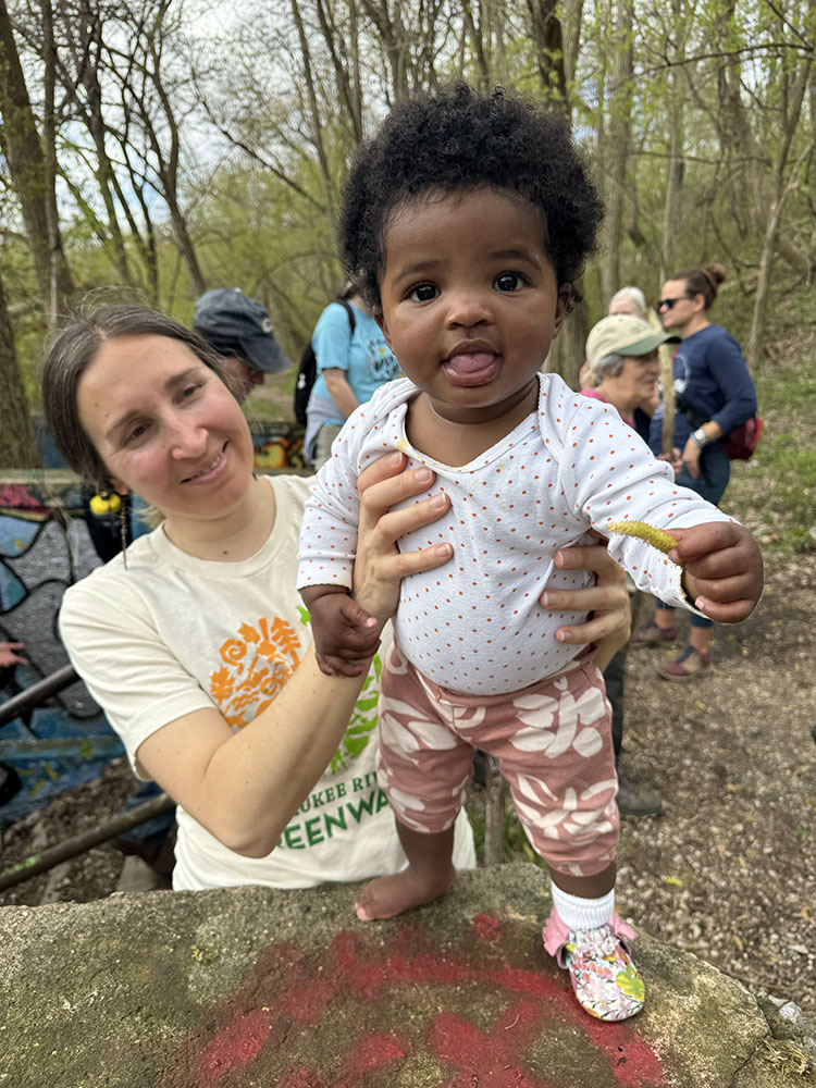 Kelly Moore Brands, RRF Community Conservation Director, with the youngest hiker of the group.