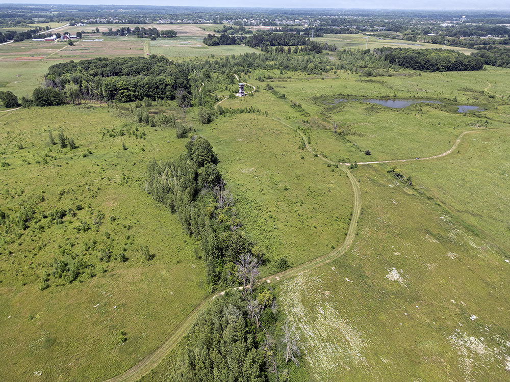 A aerial view of just a portion of the 510-acre Mequon Nature Preserve.