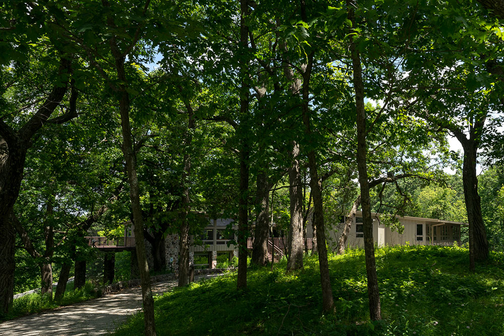 The Hausmann Nature Center is nestled in the trees of Lapham Peak.