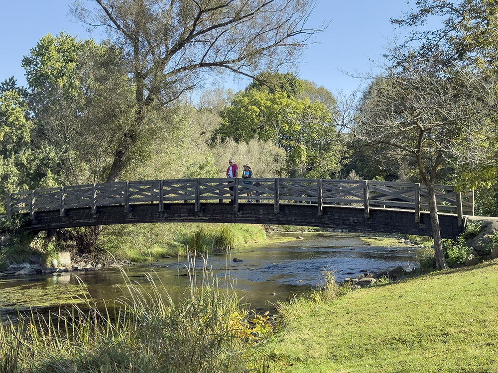 Pedestrian bridge over Cedar Creek.